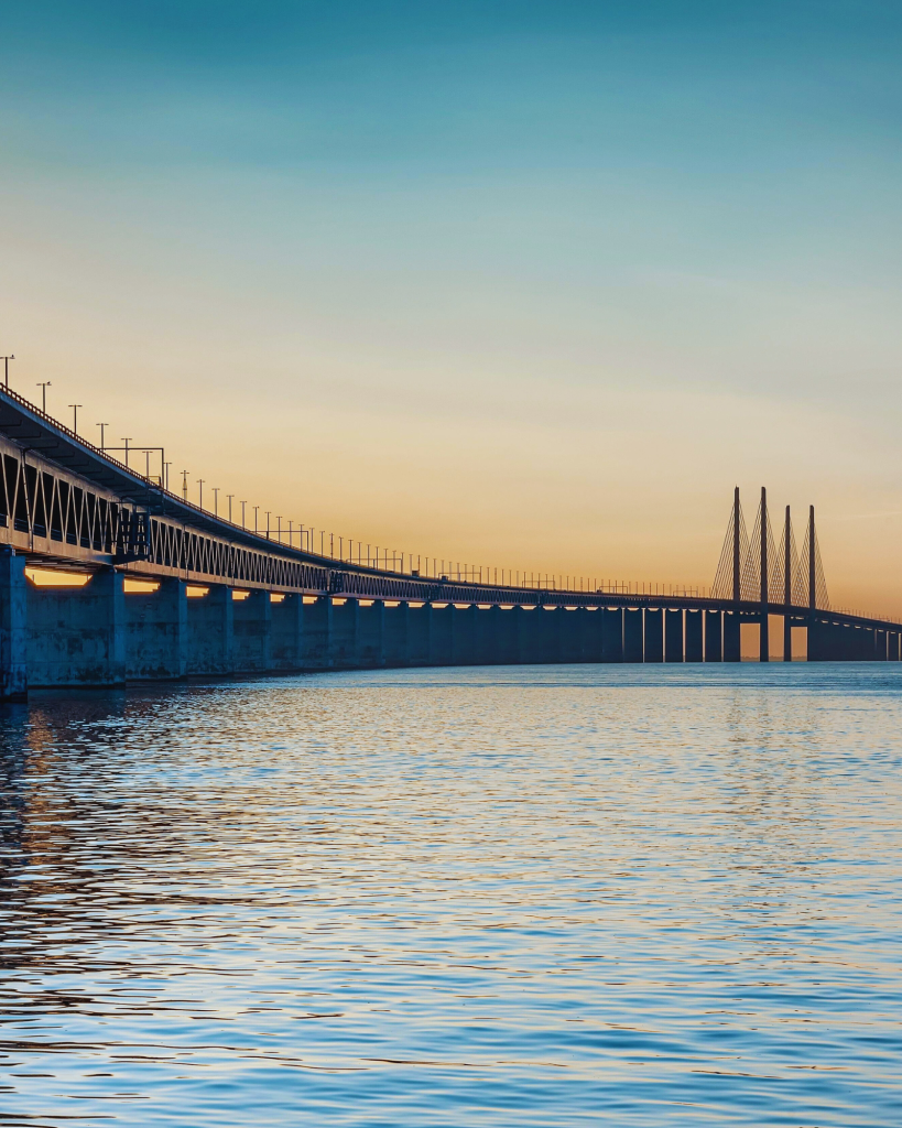 Bridge between Sweden and Denmark. Nordic market